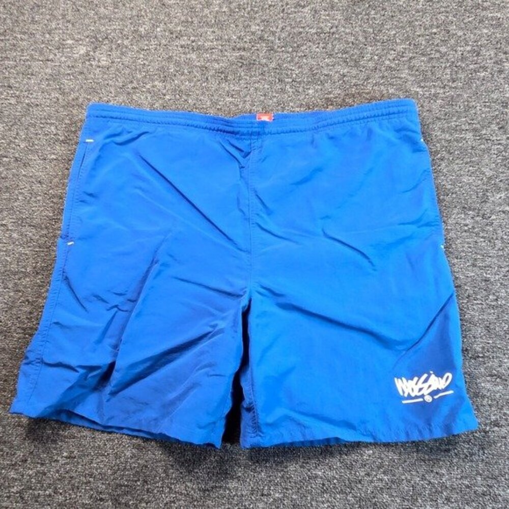 Mossimo Swim Trunks Mens M Blue Nylon Mesh Lined Logo Board Shorts Surf Skate